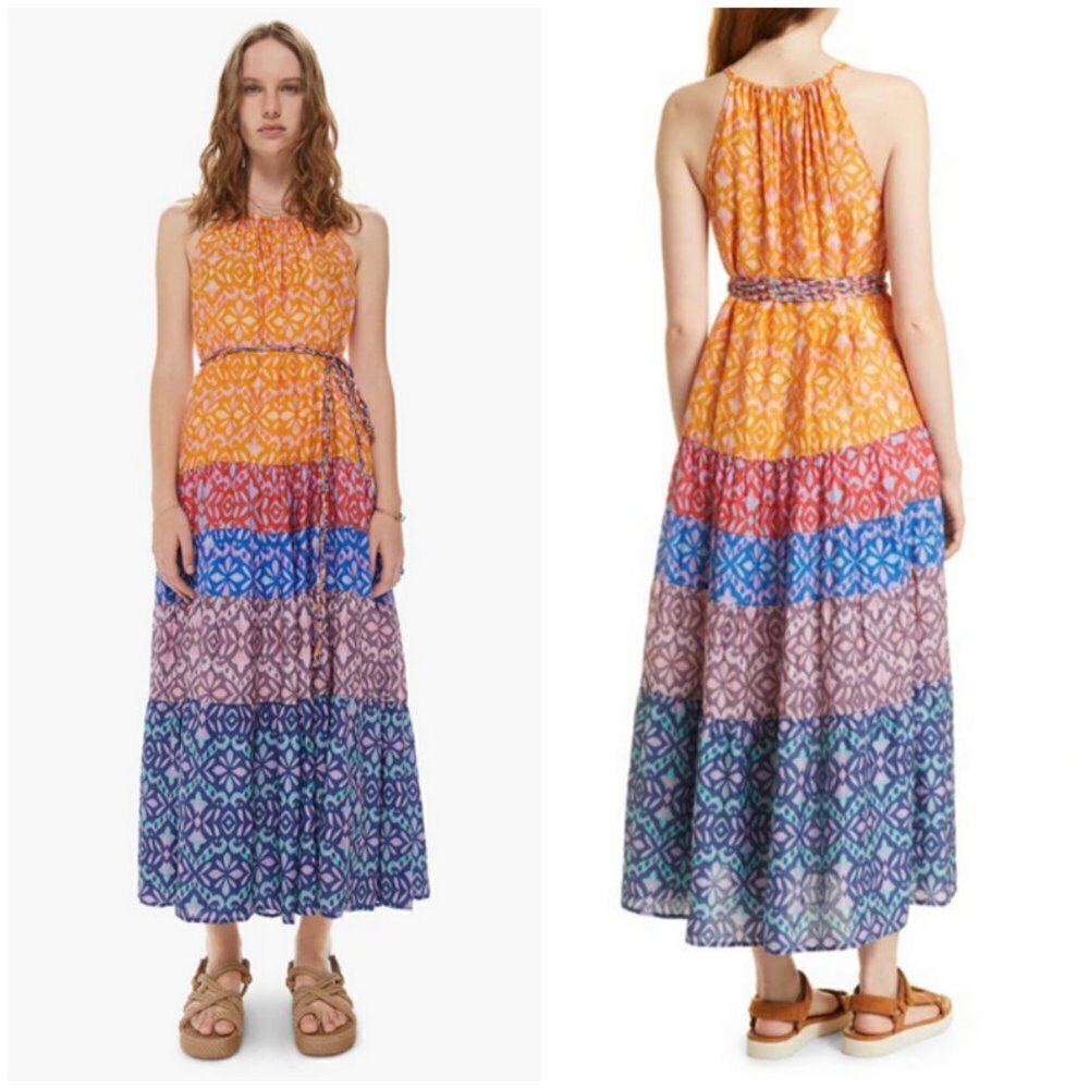 💕XIRENA💕 Viv Dress ~ Fiesta Multi-Color-Block Print XL NWT - Picture 8 of 16